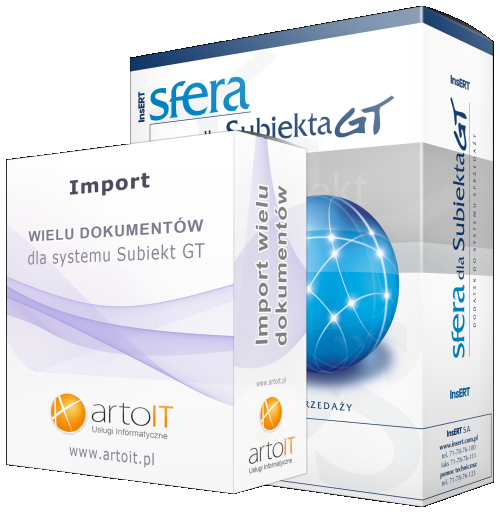 pudełko pakiet sfera subiekta GT import wielu dokumentów